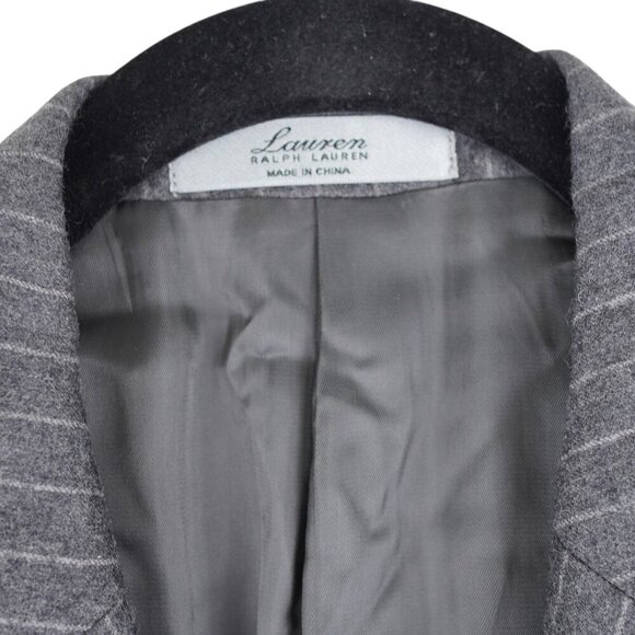 Lauren Ralph Lauren Gray Wool Cashmere Pinstriped Suit Jacket Blazer Mens 40R - Picture 2 of 11